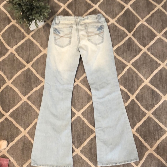 NEW Aeropostale flare distressed denim jeans sz 0 - Picture 5 of 7